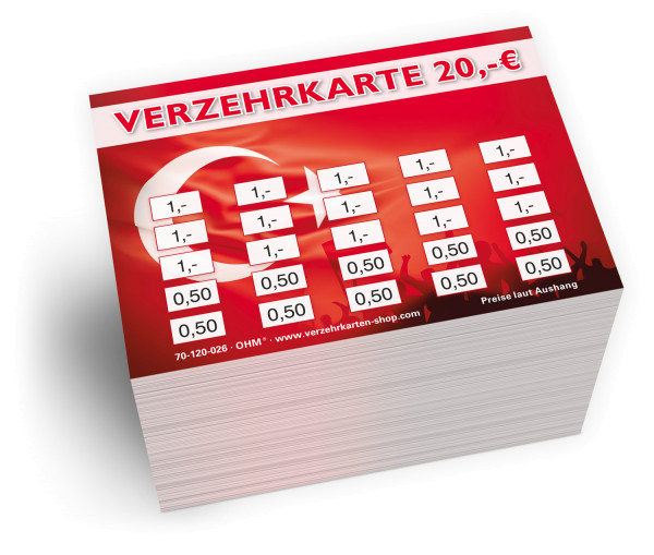 Verzehrkarten Türkei | 20 € Gesamt | bis 1,- €